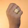 18K SELLO ORO AMARILLO EURO CUADRADO