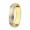 18K ALIANZA ORO BICOLOR MATIZADA Y BORDES EN BRILLO. 4 MM.