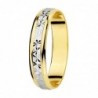 18K ALIANZA ORO BICOLOR TALLADA Y BORDES EN BRILLO. 4 MM.