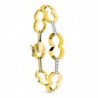 18K PULSERA ORO BICOLOR ESLABONES LOBULOS Y BARRAS. 19,5 CM