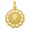 18K MEDALLA ORO AMARILLO NIÑO Y RELOJ. 26 X 22 MM