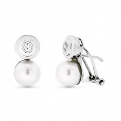 18K PENDIENTES ORO BLANCO...