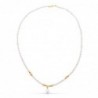 18K COLLAR ORO AMARILLO PERLA CONCHA NATURAL Y PERLAS ROSA