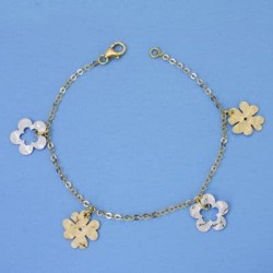 18K PULSERA BICOLOR. 17 CM....