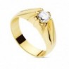 18K SOLITARIO ORO AMARILLO CABALLERO MACIZO