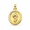18K MEDALLA ORO AMARILLO VIRGEN NIÑA. 22 X 16 MM.