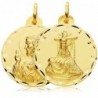 18K ESCAPULARIO VIRGEN DE LAS ANGUSTIAS CORAZON DE JEUS 28 MM