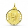 18K MEDALLA ORO AMARILLO VIRGEN NIÑA 22 MM.