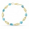 18K PULSERA ORO AMARILLO JAULA Y TURQUESA 19 CM
