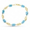 18K PULSERA ORO AMARILLO JAULA Y TURQUESA 19 CM