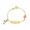 18K ESCLAVA ORO AMARILLO DELFIN Y ESTRELLA ESMALTE. 13 CM