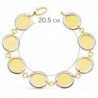 18K PULSERA ORO BICOLOR ESLABONES REDONDOS DISEÑOS MATIZADOS. 20,5 CM.