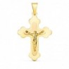18K CRUZ CON CRISTO EN BRILLO. 32 X 22 MM.