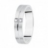18K ALIANZA ORO BLANCO MATIZADA 4MM. DIAMANTES 0,06 QTES.