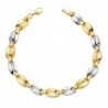 18K PULSERA BICOLOR ESTAMPACION 19 CM