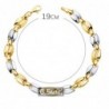 18K PULSERA BICOLOR ESTAMPACION 19 CM