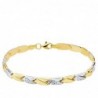 18K PULSERA BICOLOR ESTAMPACION 19 CM