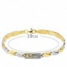18K PULSERA BICOLOR ESTAMPACION 19 CM