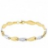 18K PULSERA BICOLOR ESTAMPACION 19 CM