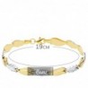 18K PULSERA BICOLOR ESTAMPACION 19 CM