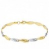 18K PULSERA BICOLOR ESTAMPACION 19 CM