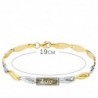 18K PULSERA BICOLOR ESTAMPACION 19 CM