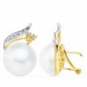 18K PENDIENTES ORO AMARILLO PERLAS JAPONESAS 16 MM. RAMA