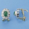 18K PENDIENTES PIEDRA. 11 X 8 MM.