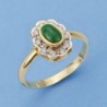 18K SORTIJA ORO AMARILLO PIEDRA OVAL Y CIRCONITAS.