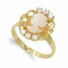 18K SORTIJA ORO AMARILLO CAMAFEO CON CIRCONITAS.