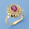 18K SORTIJA ORO AMARILLO PIEDRA Y CIRCONITAS.