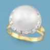 18K SORTIJA ORO AMARILLO PERLA JAPONESA 13 MM