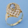 18K SORTIJA ORO AMARILLO PIEDRA Y CIRCONITAS.