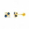 18K PENDIENTES ORO AMARILLO ZAFIROS Y CIRCONITAS
