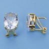 18K PENDIENTES ORO AMARILLO PIEDRA. 12 X 9 MM.