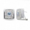18K PENDIENTES ORO BLANCO AGUA MARINA Y CIRCONITAS