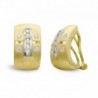 18K PENDIENTES ORO BICOLOR MATE Y BRILLO CON CIRCONITAS