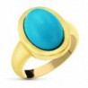 18K SORTIJA ORO AMARILLO TURQUESA FINA OVAL 14 X 10 MM