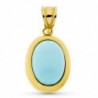 18K COLGANTE ORO AMARILLO TURQUESA OVAL. 21 X 14 MM