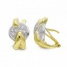 18K PENDIENTES ORO BICOLOR MATE Y BRILLO