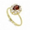 18K SORTIJA ORO AMARILLO GRANATE 7 X 5 MM CIRCONITAS