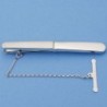 18K AGUJA ORO BLANCO MATE Y BRILLO 54 X 6 MM.