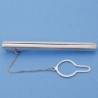 18K AGUJA ORO BLANCO MATE Y BRILLO. 57 X 5 MM.
