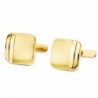 GEMELOS ORO AMARILLO CUADRADOS MATE Y BRILLO 14 X 14 MM CIERRE RÍGIDO OSCILANTE