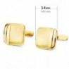 GEMELOS ORO AMARILLO CUADRADOS MATE Y BRILLO 14 X 14 MM CIERRE RÍGIDO OSCILANTE