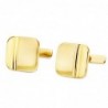 GEMELOS ORO AMARILLO CUADRADOS MATE Y BRILLO 14 X 14 MM CIERRE RÍGIDO OSCILANTE