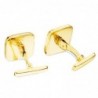 GEMELOS ORO AMARILLO CUADRADOS MATE Y BRILLO 14 X 14 MM CIERRE RÍGIDO OSCILANTE