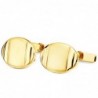 18K GEMELOS ORO AMARILLO OVAL MATE Y BRILLO 18 X 13 MM CIERRE RÍGIDO OSCILANTE