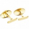 18K GEMELOS ORO AMARILLO OVAL MATE Y BRILLO 18 X 13 MM CIERRE RÍGIDO OSCILANTE