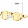 18K GEMELOS ORO AMARILLO OVAL MATE Y BRILLO 18 X 13 MM CIERRE RÍGIDO OSCILANTE